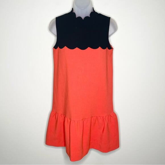 VICTORIA BECKHAM for Target Orange/Black scallop shift dress size XS - Picture 2 of 7